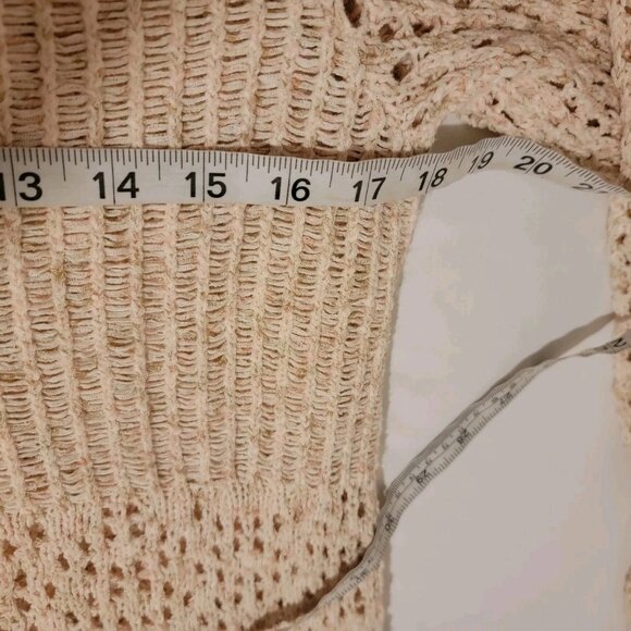 Anthropologie Staring at Stars Womens Sweater Medium Open Knit Cream Granola - Picture 6 of 6